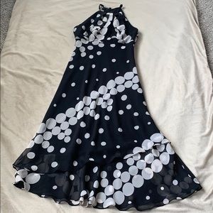 Black dress with off white/cream dots